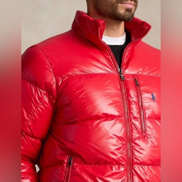 Polo Ralph Lauren 🔥 RL 2000 Red Gorham Glossed Down Quillted Puffer Jacket Coat - Picture 11 of 15